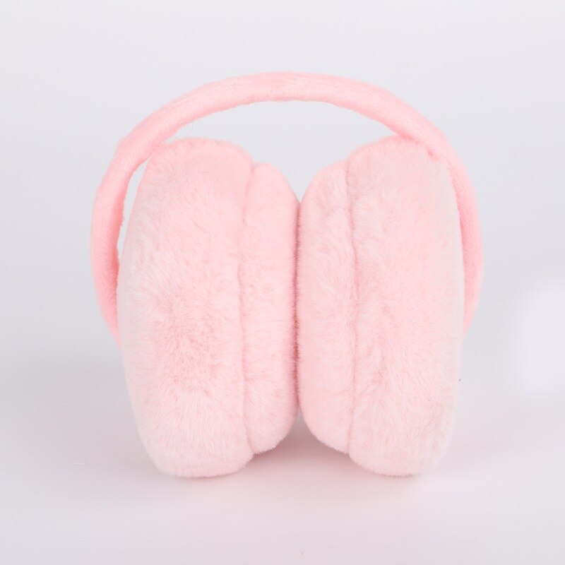 Children Winter Solid Color Fur Earmuffs for Boys and Girls Ear Warmer Headphones and Comfortable Ski Kids Earmuffs: Light pink