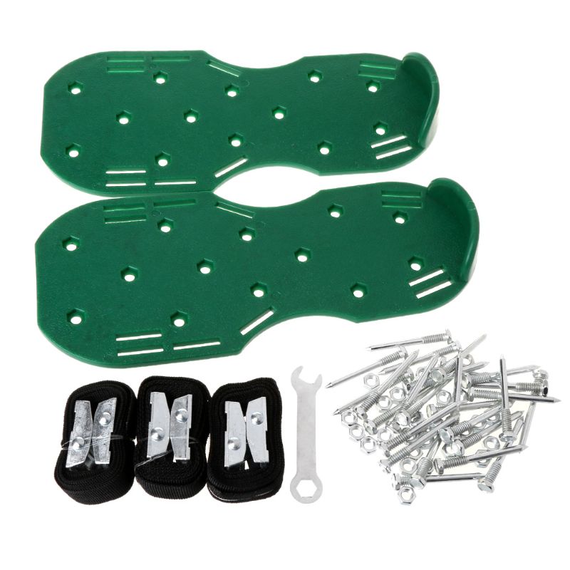 Aireador de césped, sandalias para jardinería, pintura de suelo, cemento autonivelante, clavo de construcción, zapatos, escarificador, herramienta de Destripador de pastizales: green