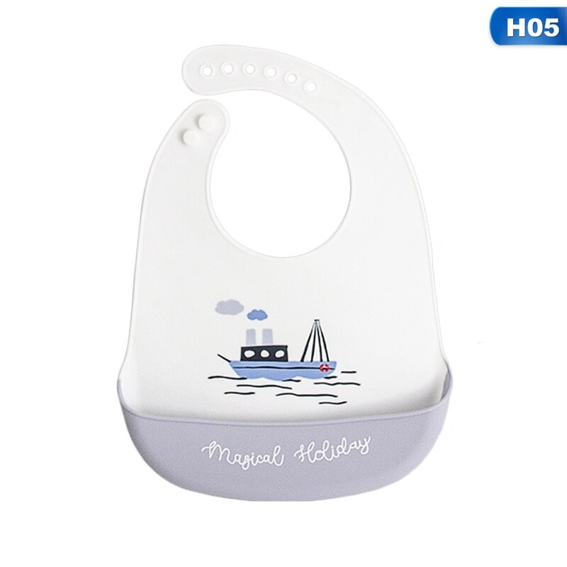 Leuke Cartoon Patroon Slabbers Waterdichte Siliconen Voeden Baby Speeksel Handdoek Pasgeboren Cartoon Schorten Verstelbare: 5