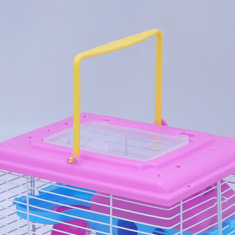 Dobbelt lag hamster bur akryl hamster bur med gjennomsiktig takvindu små kjæledyr hus for chinchilla hamster tilbehør