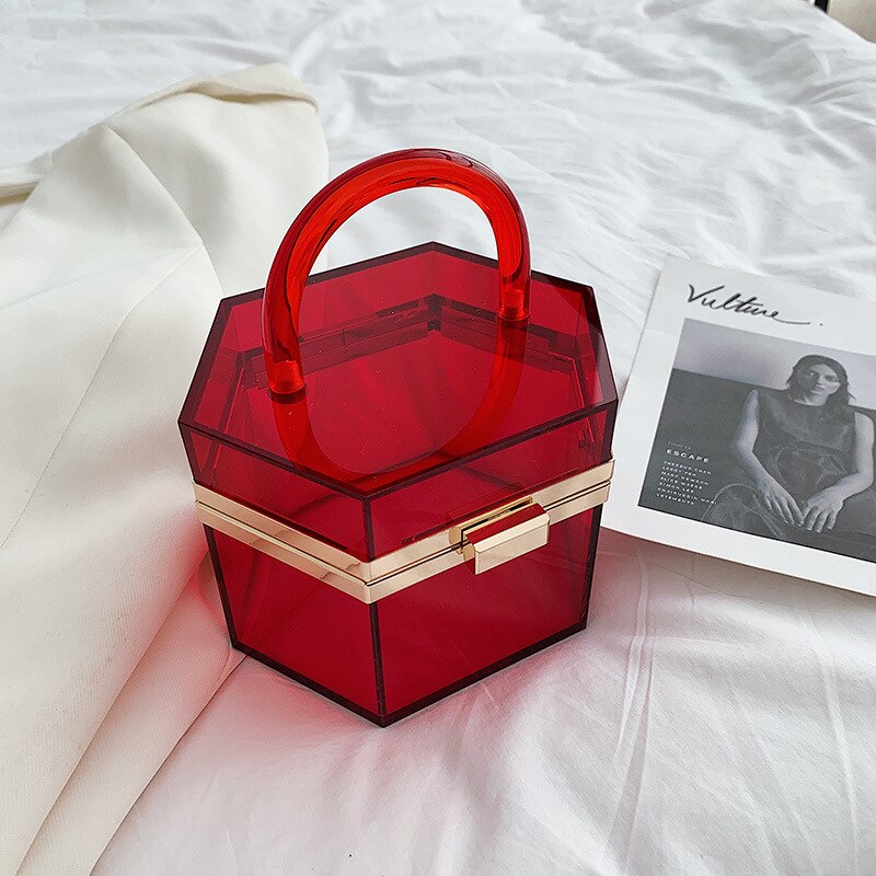 Acryl Transparante Zak Doos Stijl Portemonnees En Handtassen Voor Vrouwen Party Clutch Avondtasje Eenvoudige Vrouwelijke Trend Tas: 3