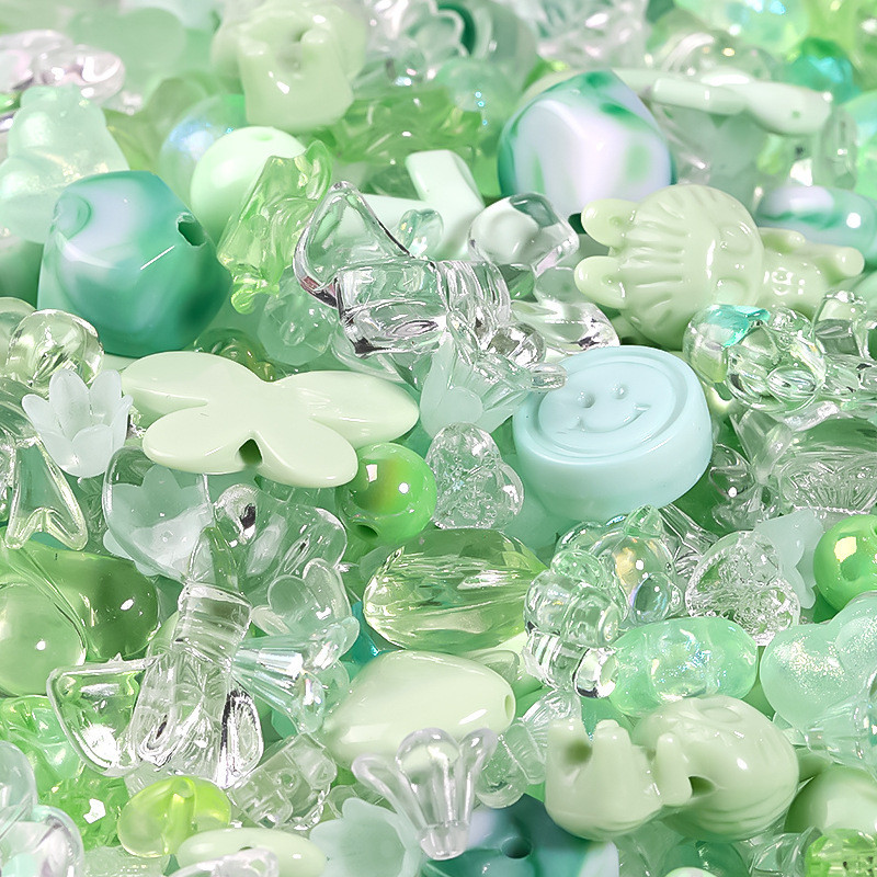 50 g/paquete de cuentas sueltas acrílicas de colores mezclados de estilo mixto para pulsera, collar, suministros de joyería, accesorios hechos a mano DIY: Gris