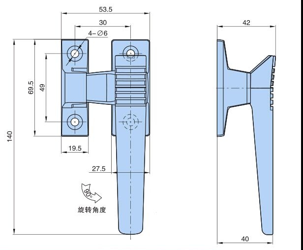 Spray oven tightly closed door handle left/Right Hand Industrial machinery equipment box Handles accessories