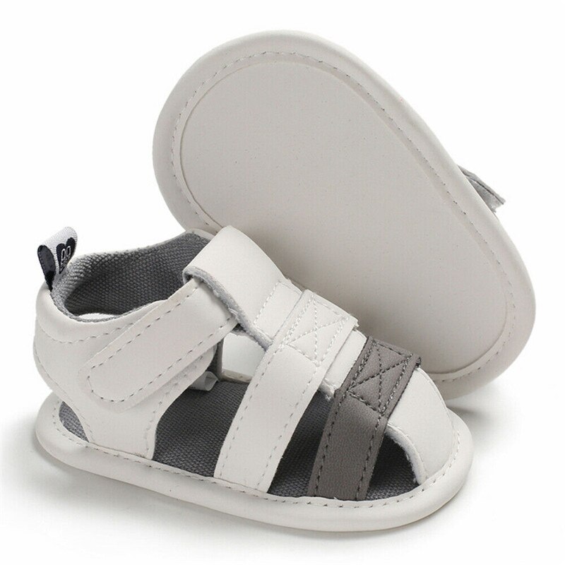 Zomer Baby Schoenen Pasgeboren Jongen Crib Zachte Zool Lederen Schoenen Ademend Pu Infant Causale Anti Slip Prewalker Sandalen 0-18M