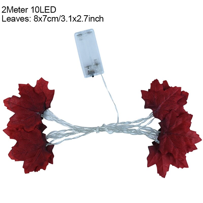 Guirnalda de Hojas de arce artificiales de otoño, decoración de guirnaldas de luces Led para Navidad, Acción de Gracias, decoración para fiestas para montar Halloween, 2M, 10Led: Style4