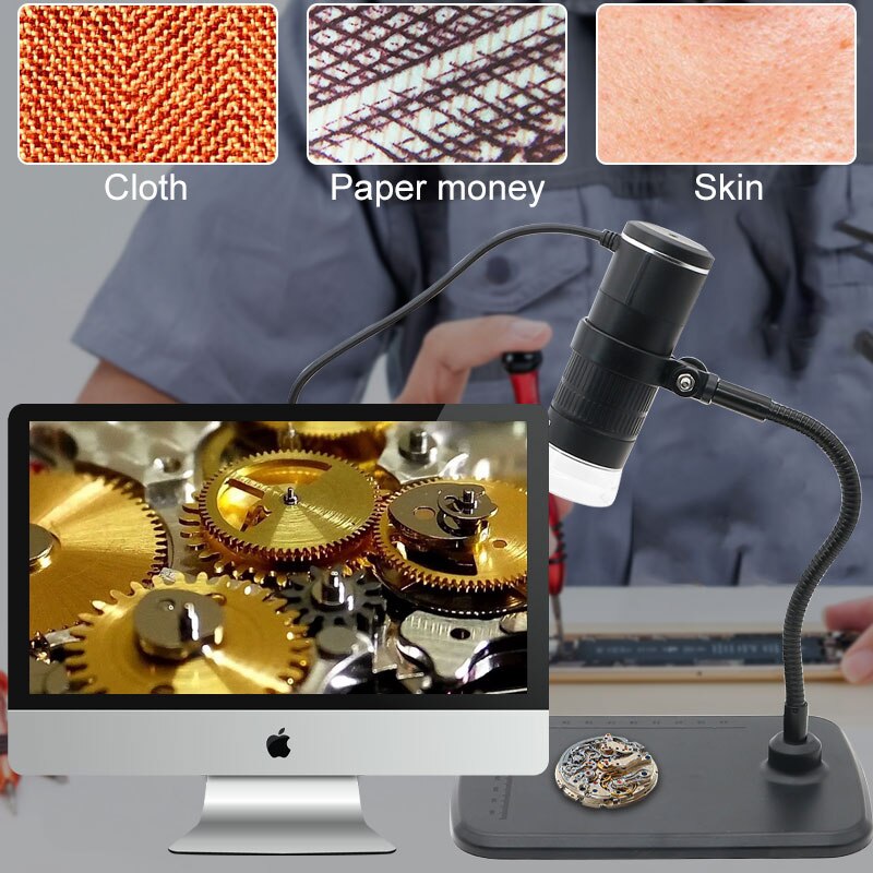 LED USB Digital Microscope 1000X WIFI Mobile Phone Microscope Support IOS Android PC Video Microscope for Skin Detection