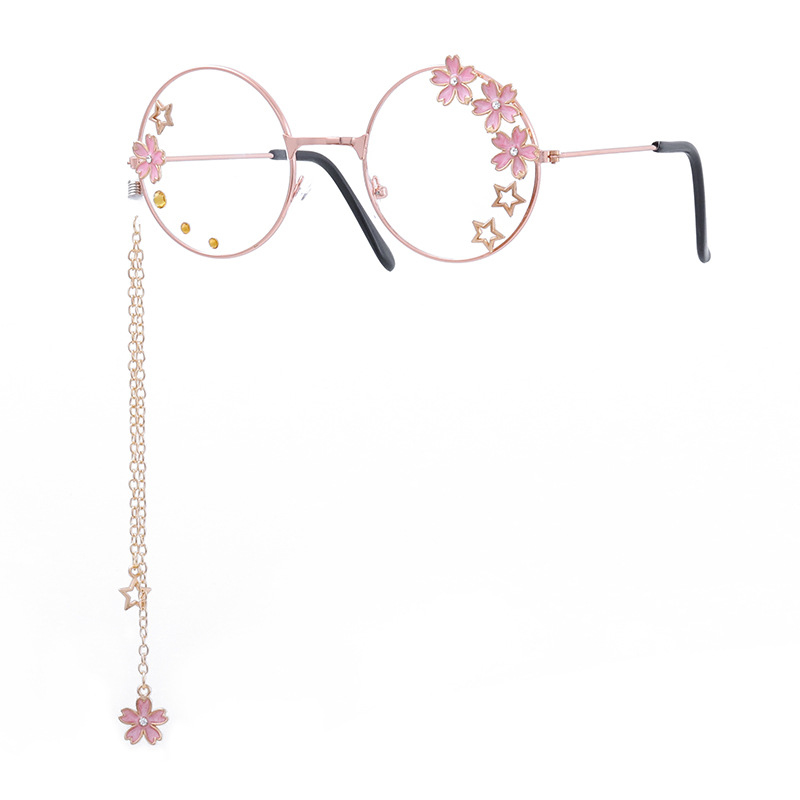 Elbru sød sakura vedhæng optiske briller stel kvinder piger runde retro briller cosplay indretning briller glas oculos de gafas