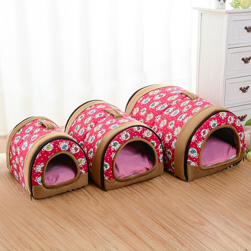 Niche pliable pour animaux de compagnie, niche avec tapis, lit pour chien, chat, chiot, petit, moyen gabarit, Chihuahua, coussin