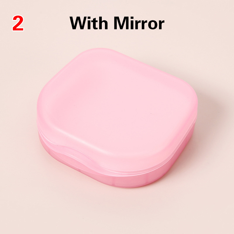 Denture Storage Box Elderly Portable False Teeth Box Invisible Braces Orthodontic Retainer Case With Cover Dustproof Container: Yellow