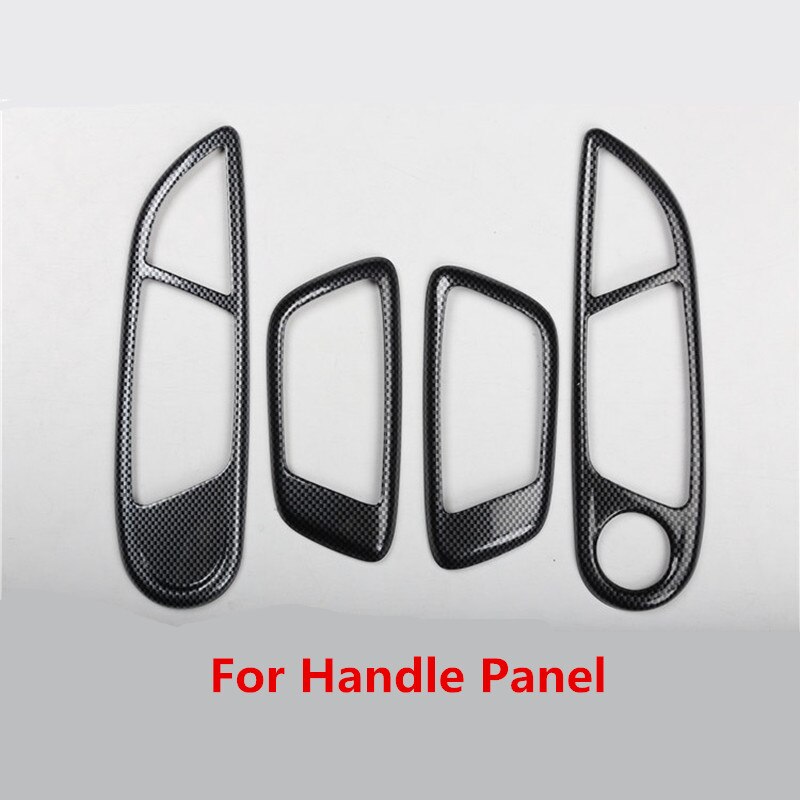 Carbon Fiber Printed Car Interior Mouldings Navigation Center Console Cover Door Handle Armrest Trim for Ford Fiesta: For Handle Panel