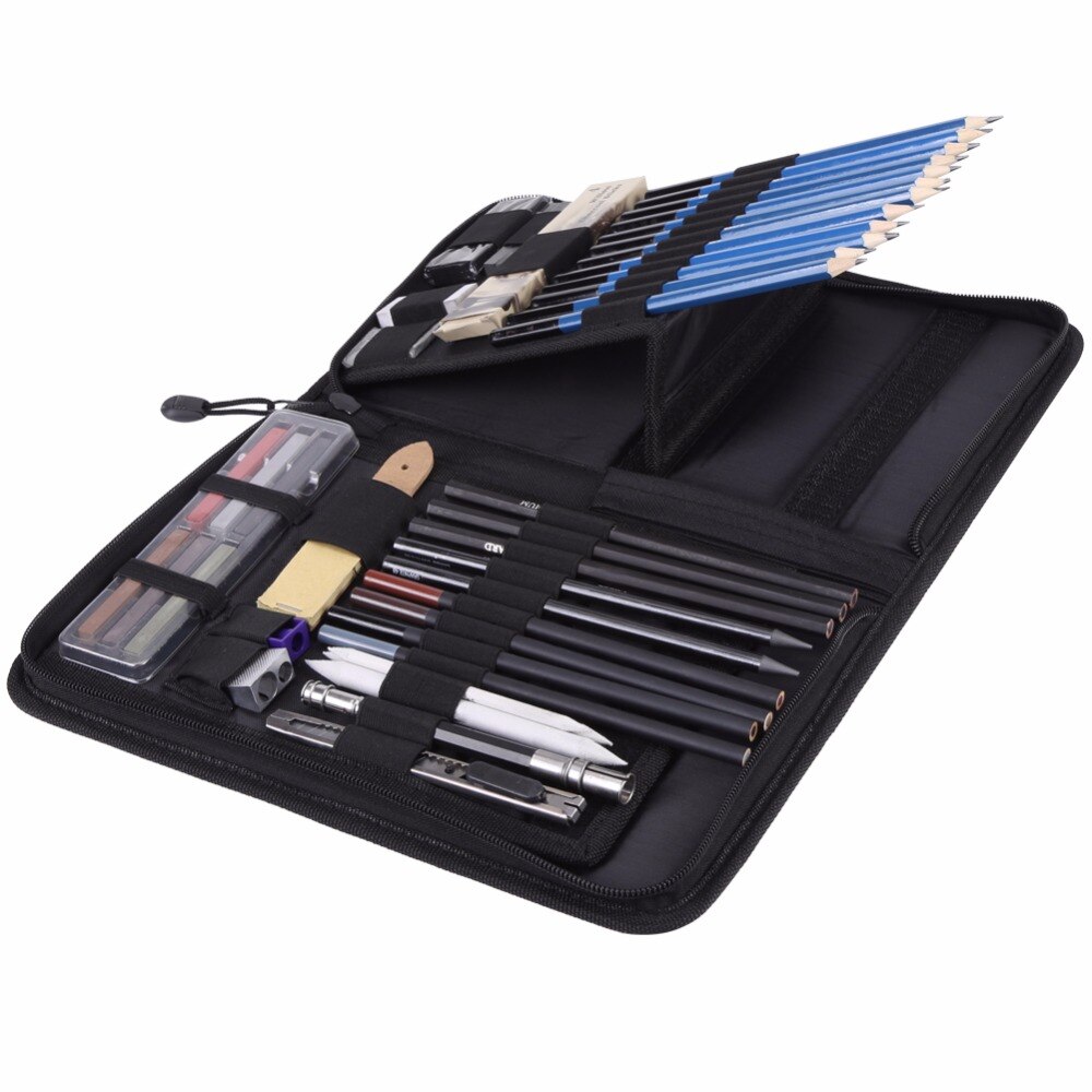 Lápiz para dibujar bocetos, Kit de lápices de grafito y carbón, goma de borrar, conjunto de dibujo, al por mayor, 48 unids/bolsa