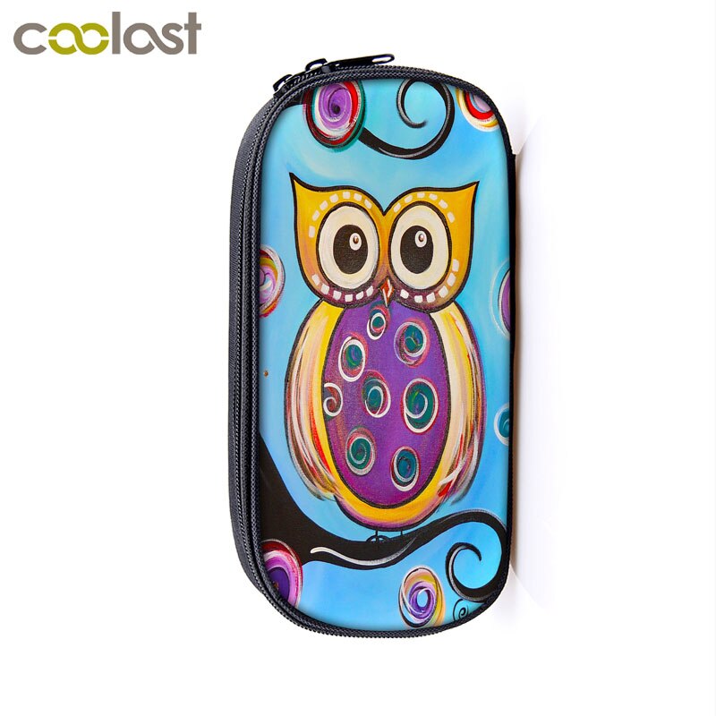 Nuit oiseau hibou imprimer étuis à cosmétiques porte-crayons femmes sac de maquillage filles papeterie sac école étui boîte à crayons fournitures scolaires: qbbxmty02