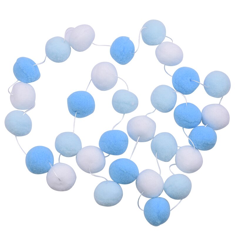2.5M Multicolor pluszowe kulki pompon Garland kula filcowa wełniana String Banner dla domu dzieci pokój wisząca dekoracja Baby Shower Supply: B09