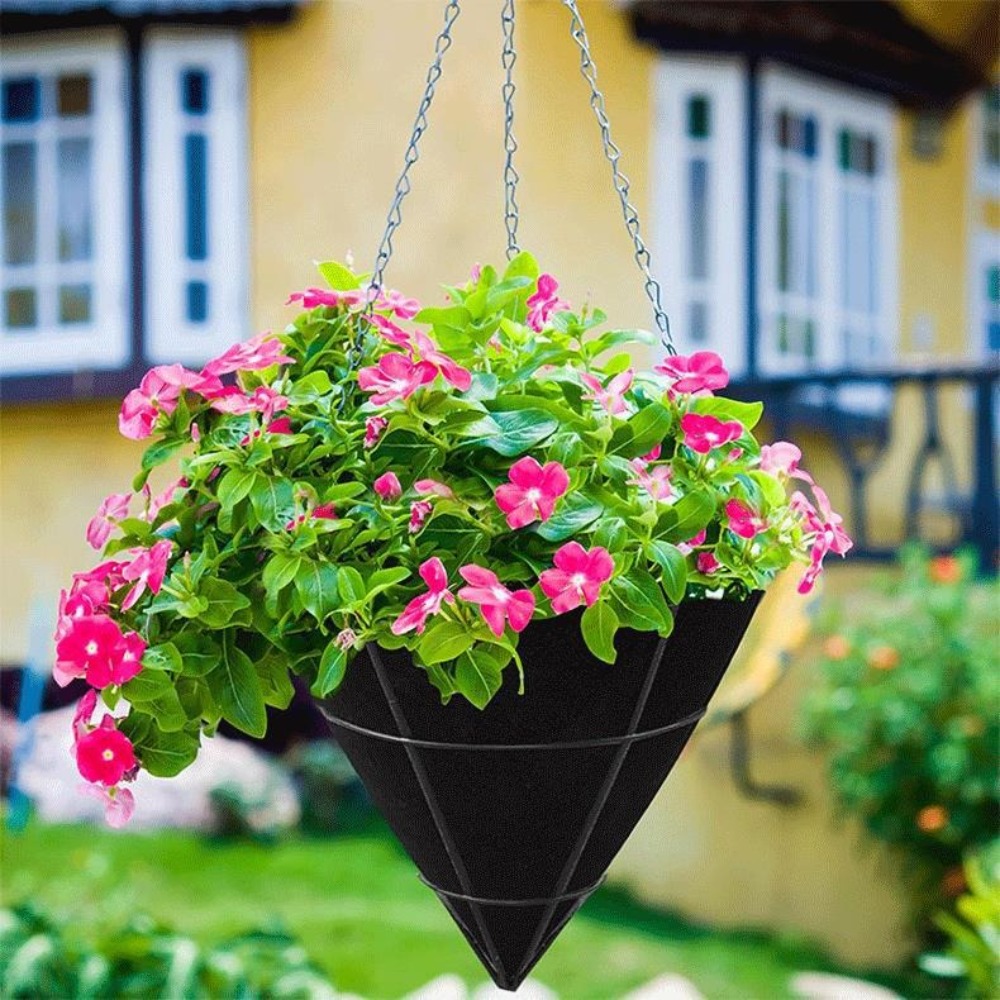 3 stks Ademend Kegelvormige Liners Zwart Milieuvriendelijke Vilt Tuinieren Matten Herbruikbare Planter Mand Liners Outdoor Tuinieren
