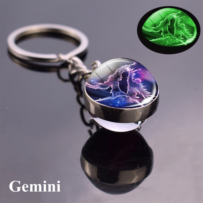 Portachiavi Segno Zodiacale Gemelli, In Acciaio Inossidabile Con Incisione Laser, 3,6x3,6 Cm, Con Sacchetto Regalo, Regalo Astrologia Per Amici - 3