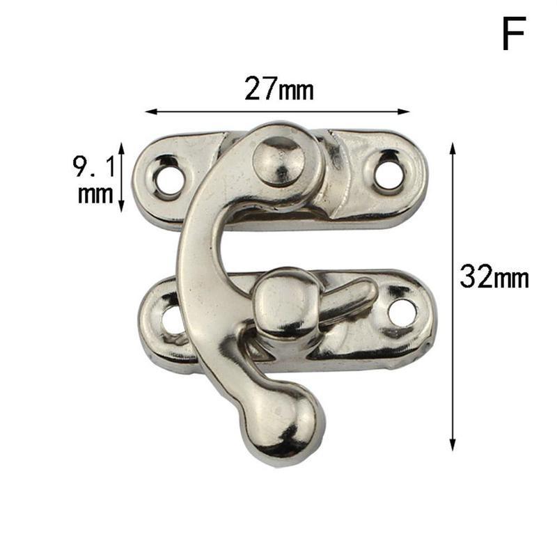 5 sets Vintage Metal Hardware Wooden Box Decorative Latch Clasps Lock Padlock Hasp With Screws: F