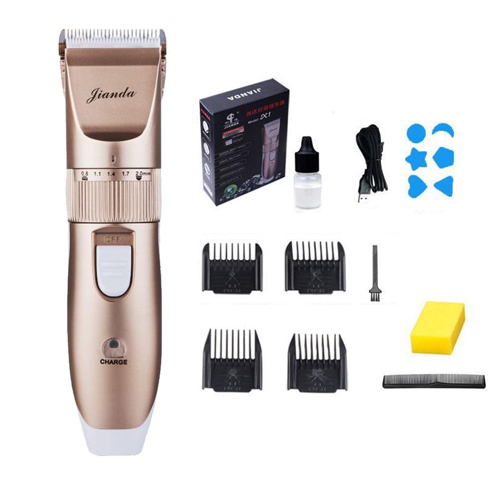 Rechargeable Hair Clipper Adjustable with 4 Limit Combs Low-noise Hair Trimmer Haircut Kit for Child Men 40p