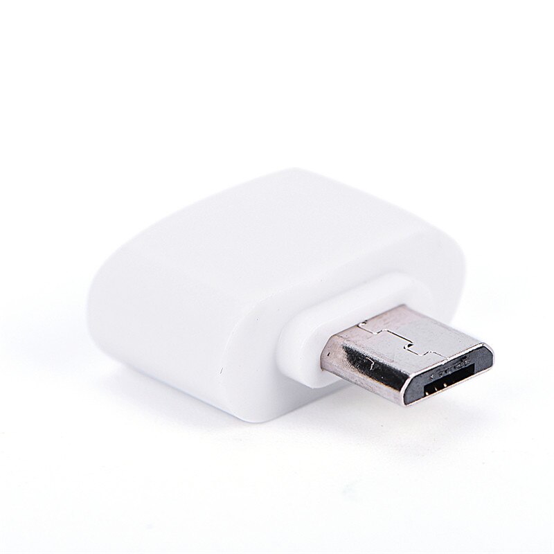 1pc små og delikate mikro usb til usb otg adapter standard usb port mikro usb stik: Hvid