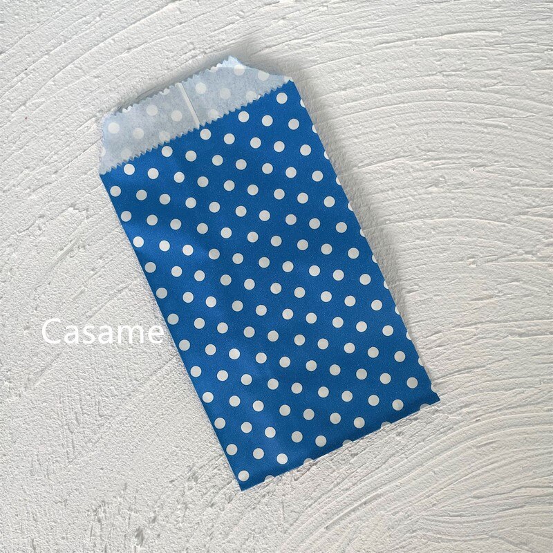 Sacs à bonbons biodégradables pour friandises, 100 pièces 8x15 cm, sacs en papier pour de fête, sac artisanal en papier imprimé à pois, sac de boulangerie, de mariage pour enfant: Blue Dot