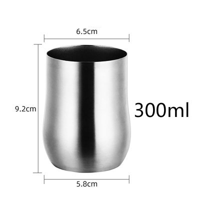 Kreative Edelstahl Cocktail Glas Whisky Bier Becher Dicken Ei Geformt Breiten Mund Tasse Bar Club Haushalts Restaurant Wasser Tasse: 300ml