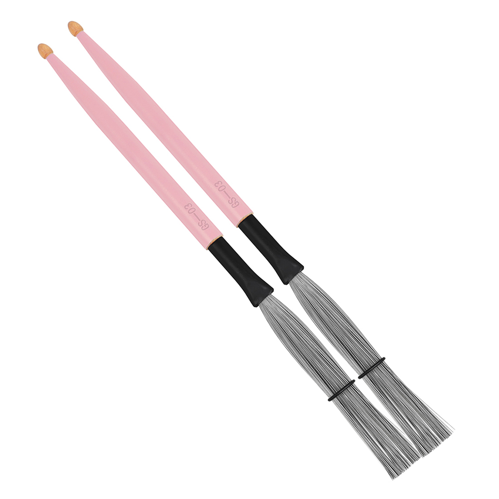 M MBAT GS-03 2 pcs/set Drum Brushes Dual Head Dual Purpose Colorful Metal Drum Sticks Drum Brushes Percussion Accessories: Orange