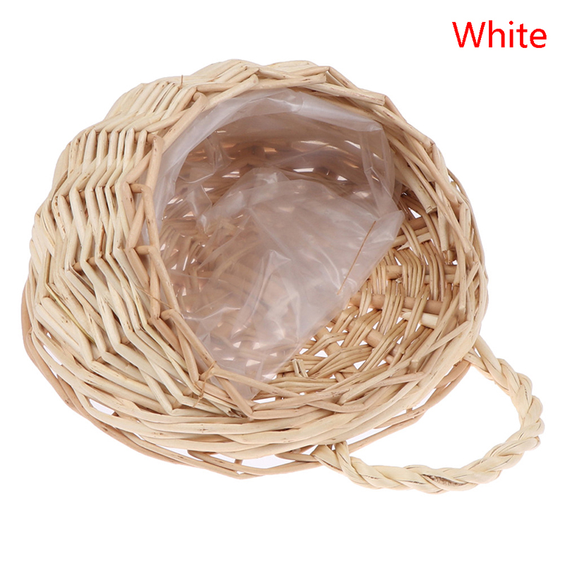 Cesta De Vime Pendurado De Parede, Plantador De Flores, Pote Da Videira Do Jardim, Suporte De Plantas, Vaso De Flores Do Ninho, Decoração De Casa: Cáqui escuro