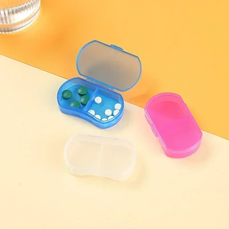 Caja de medicina para pastillas, caja portátil para medicamentos, soporte divisor para tableta, contenedor organizador de almacenamiento, pastillero, Mini dispensador de 2 rejillas, 1 Uds.