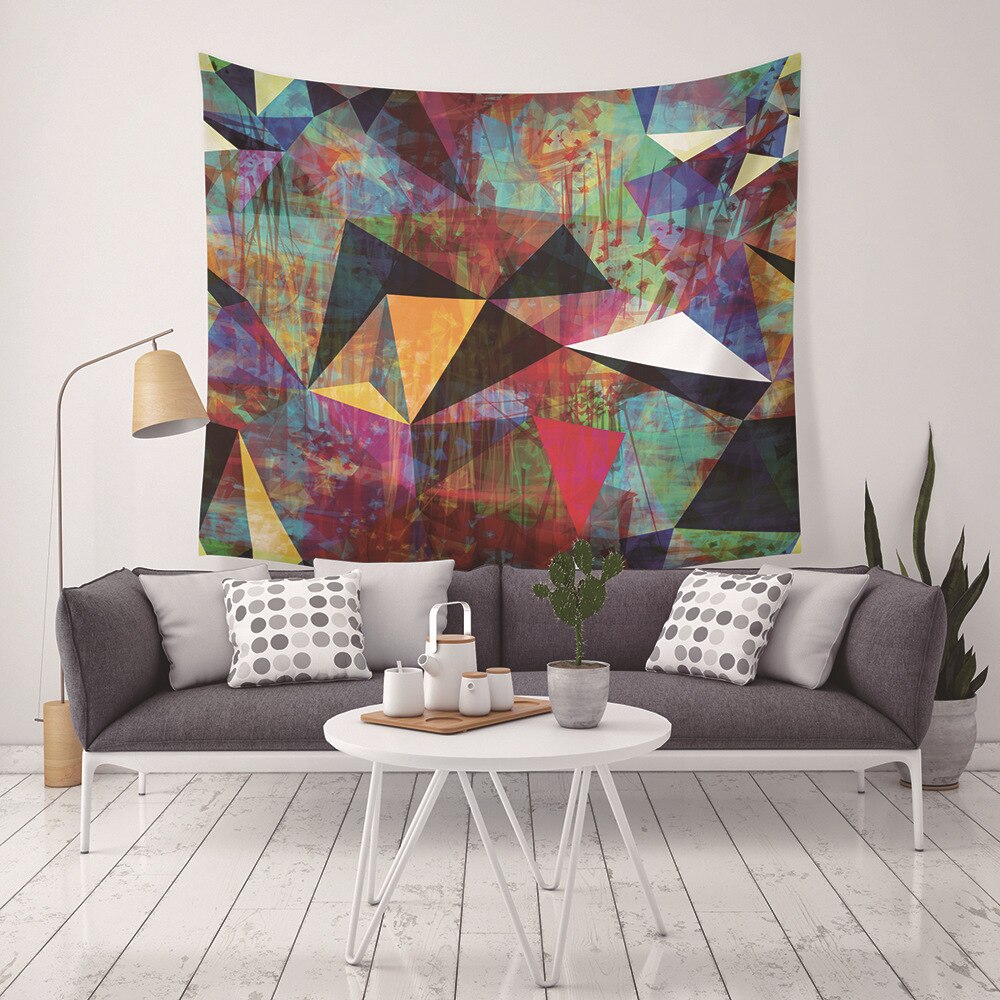 Yaapeet 1pc polyester klassisk vægtapet spisestue geometrisk trykt hængende tapet høj smuk vægindretning: Farve 4 / 130 cm x 150cm