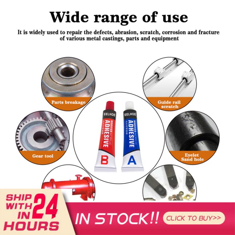 Colle AB en acier inoxydable, alliage d&#39;aluminium, verre, plastique, bois, céramique, marbre, forte adhérence, adhésif structurel acrylique,