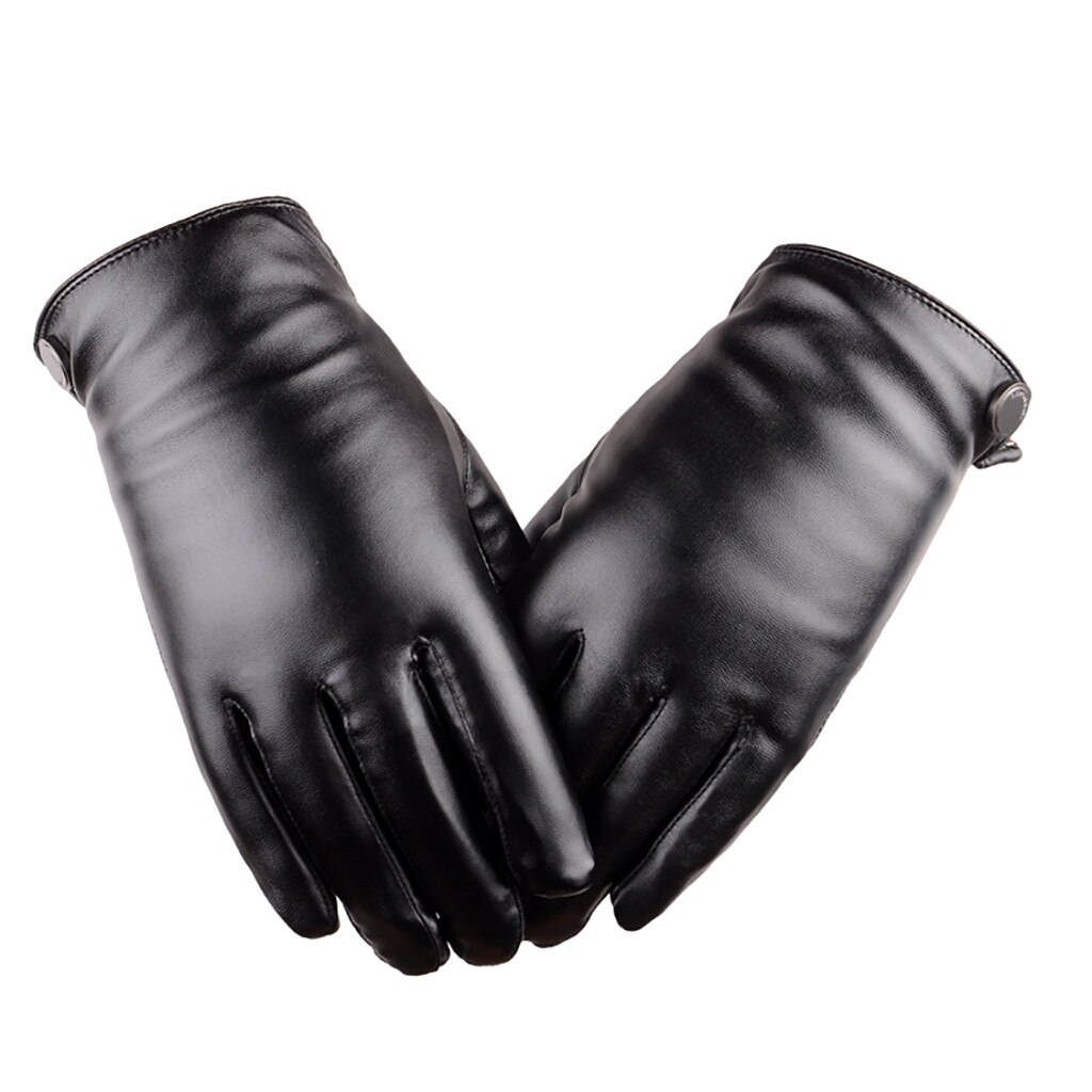 Winter Men Gloves Outdoor Windproof Waterproof Leather Gloves Windproof Touch Screen Velvet Warm Gloves Motorcycle Riding: Default Title