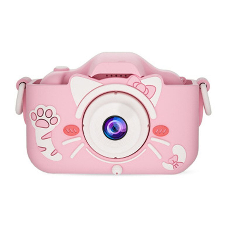 Appareil Photo jouet mignon pour enfants, d'anniversaire pour filles et garçons, appareil Photo numérique Portable à double objectif HD, Mini appareil Photo pour enfants: pink new cat / 32GB Card
