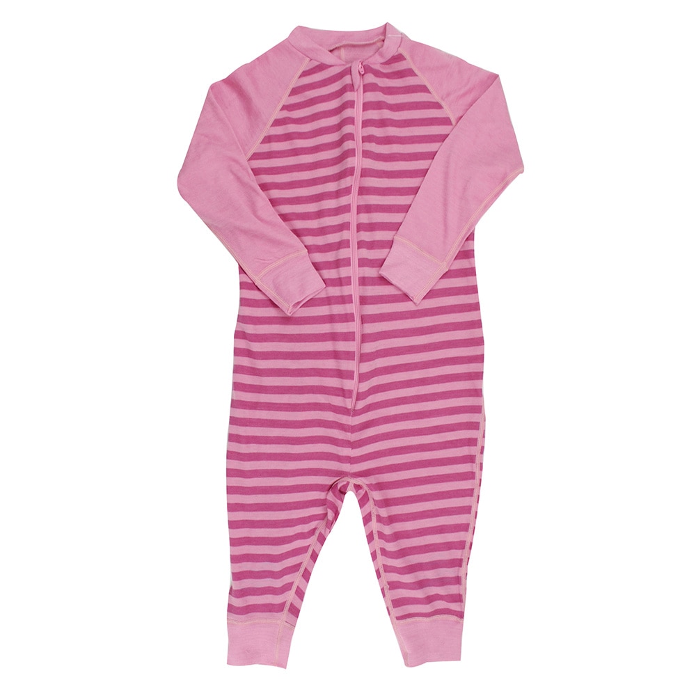 Merino wool bamboo fiber baby romper born baby clothes long sleeve with zipper: Pink / 3M