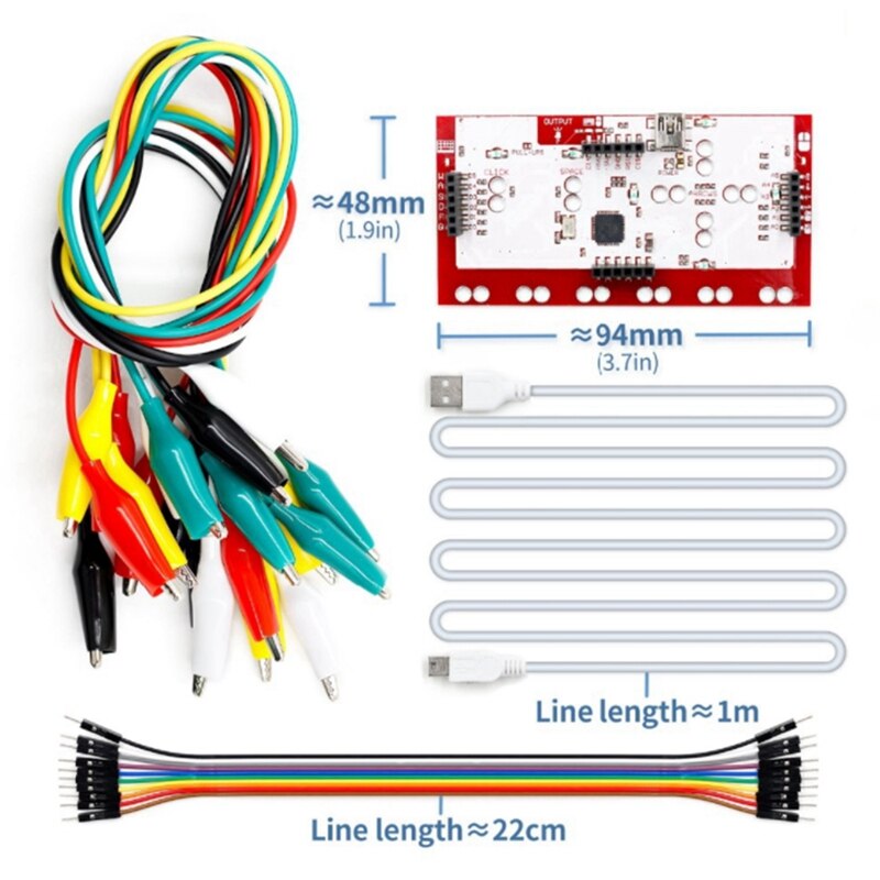Complete MK Set Deluxe Kit With USB Cable Dupond Alligator Clips For Makey