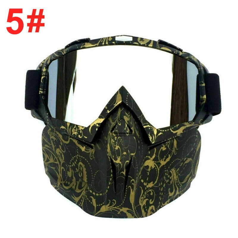 Motocross glasögon helmask motorcykel mask ögonkläder avtagbart ögonskydd glas för vindtät vintage hjälm motorcykel utrustning: 5