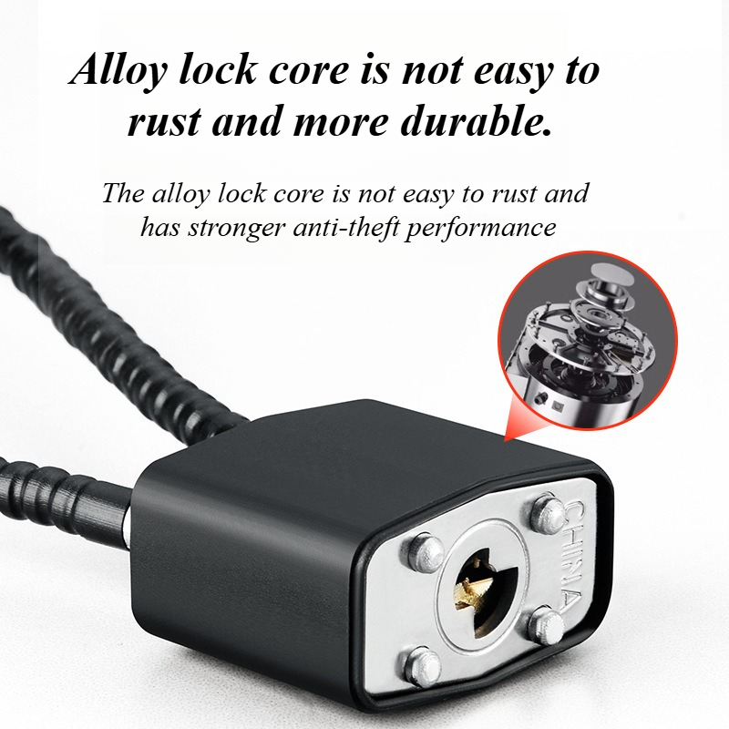 Portable Multifunctional Cable Lock Flexible Equipped with Keys Padlock Waterproof Alloy Steel Suitcase Lock Bicycle