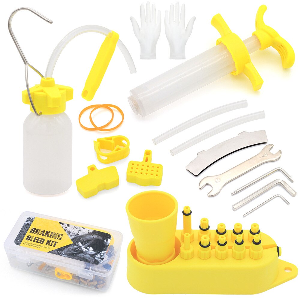 Universal Bicycle Hydraulic Disc Brake Oil Bleed Kit For Shimano Magura Tektro Sram Mula Hayes Bike Brake Repair Tools: Basic Kit Box