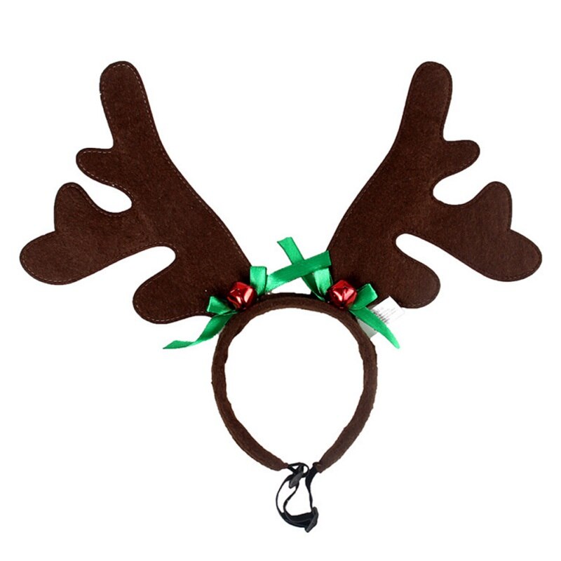 Serre-tête en forme de cloche de renne pour chien et chat, accessoire de décoration de fête de noël, couvre-chef de cerf: 2