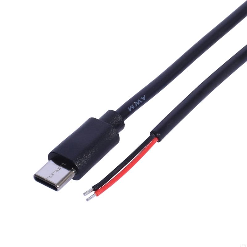 157F USB C to Bare Wire Power Cable 30CM 20AWG Pigtail Line for Charging USB Type C
