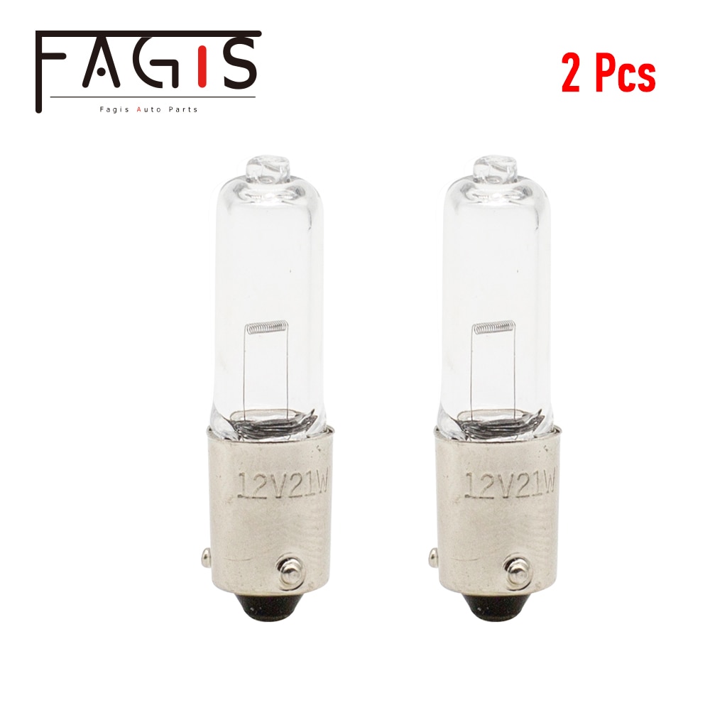 Fagis 2 Pcs H21W BAY9S 12V 21W Clear Halogen Brake Indicator Signal Lamp Car Light Bulb Quartz Glass Auto Clearance Lights