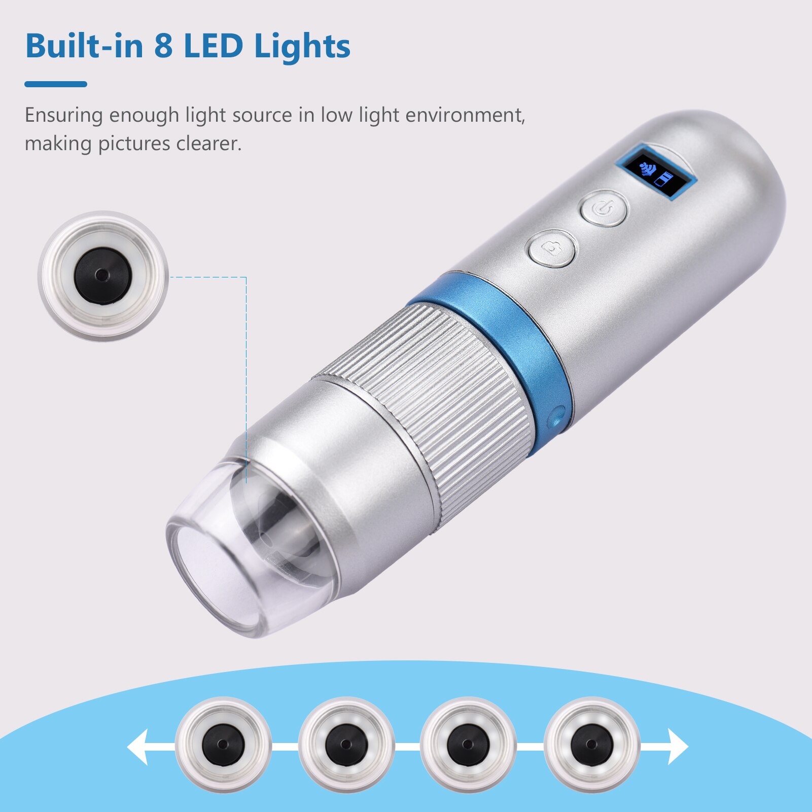 1000X Handheld Digital Electronic Microscope Portable Mini Magnifier for Phone Laptop Desktop Insect Skin Plant Observation