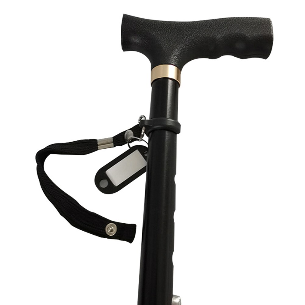 Anti-slip Portable Outdoor Camping Hiking For Elder Aluminium Alloy Multifunction Five Section Telescopic Folding Walking Stick