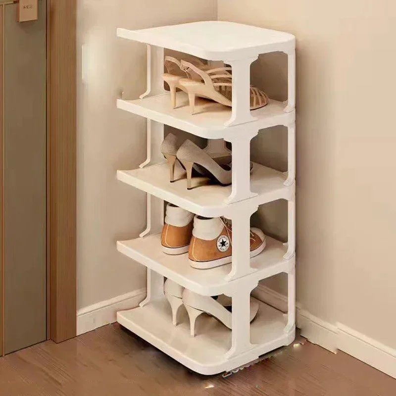 Zapatero de plástico multicapa, estantes de zapatos desmontables para el hogar, organizador de zapatos de gran capacidad, organizador de desorden para sala de estar: Verde