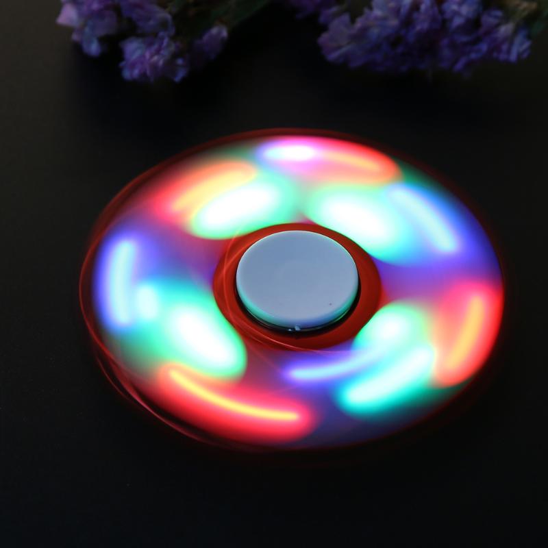 Children Autism Fingertip Gyroscope Rotation Hand Spinner Aluminum Alloy with LED Toy Kids Fidget Spinner Stress Relief Toy Boy