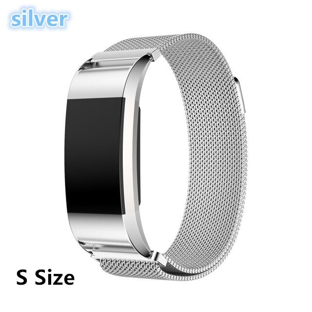 Milanese Loop ze stali nierdzewnej dla Fitbit Charge 2 Band bransoletka w stylu paska na nadgarstek dla Fit Bit Charge2 pasek do smarwatcha Smartband: S size for silver