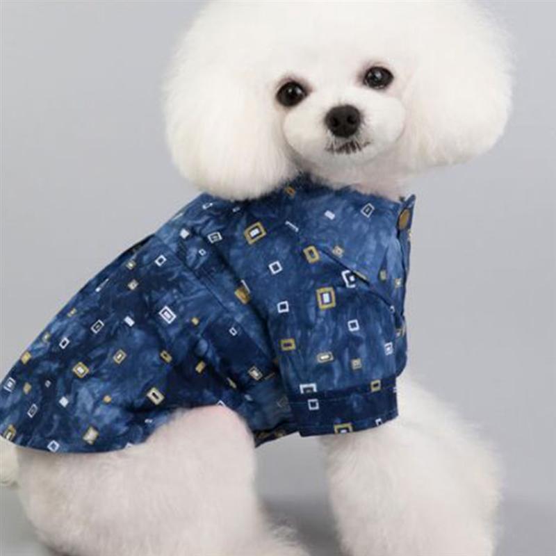 Hondenshirt met korte mouwen in engelse stijl met ruitenpatroon, huisdierbenodigdheden voor honden, brits vierkant shirt met korte mouwen