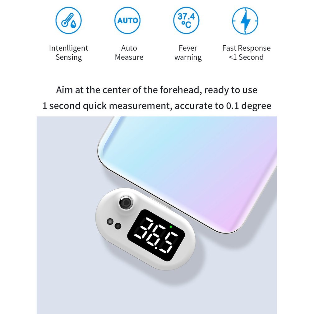 Mobile Phone USB Smart Thermometer Non-contact Infrared Thermometer Portable Electronic Thermometer LCD Display