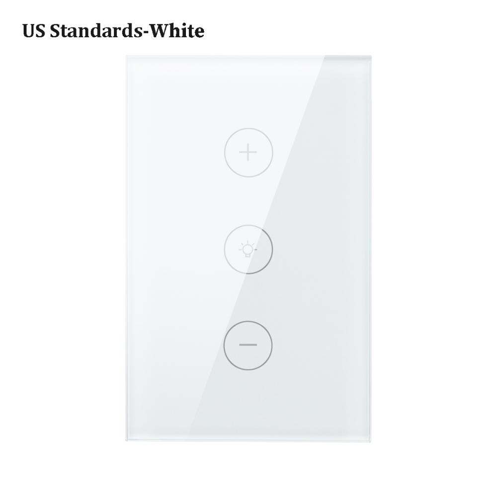 Led lysdæmper switch tuya smart life app wifi smart væg lys touch switch dæmpning 220v 110v kompatibel alexa google home eu / us: Os-hvid