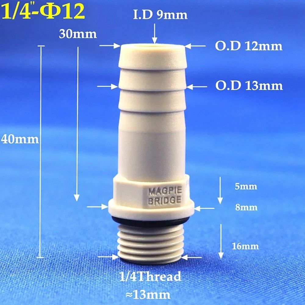 Plastikowe złącze węża 6/8/10/12mm ogon kolczasty 1/4 "1/8" BSP gwint zewnętrzny POM złącze pagody złącze adapter złącza rurowe: Brązowy