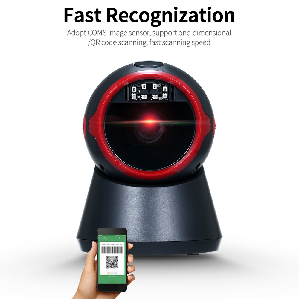 Wired Scanning Platform One-dimensional Barcode/QR Code Scanner for Supermarket Restaurant Retail Store Warehouse