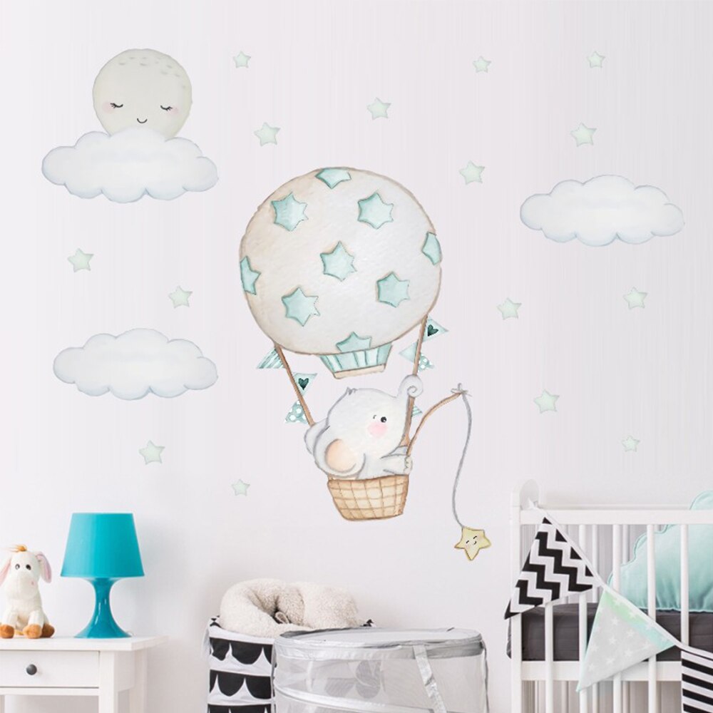 Air Ballon Cartoon Woonkamer Muurstickers Kinderkamer Babykamer Muurstickers Home Decoratie Vinyl Muurstickers